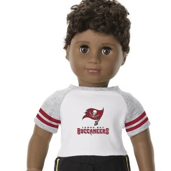 NEW American Girl Doll NFL Tampa Bay Buccaneers Fan Tee Raglan Jersey Shirt - Picture 9 of 13